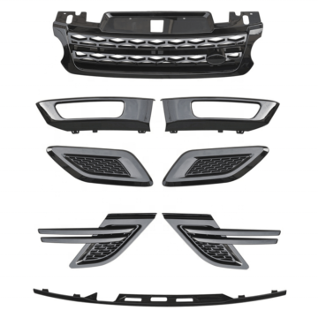 Super Black Front Grill Set Kit for Range Rover Sport 2014-2017
