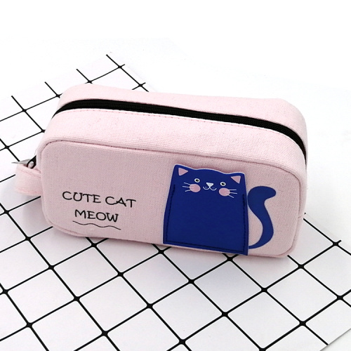 Pencil Bag Custom cute meow style canvas pencil bag Manufactory