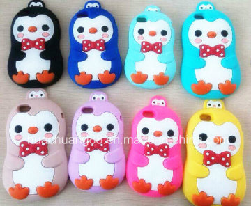 Cute Silicone Phone Case with Penguin for iPhone