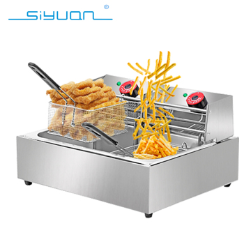 5000W Double Electric Fryer 12L*2 Stainless Steel Large Commercial Deep Fryer