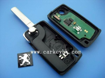 Novel Item &Promotion Peugeot full key 2 buttons CE0536 without groove blade 307 433 MHz ID46 T14 Chip for car flip key shell