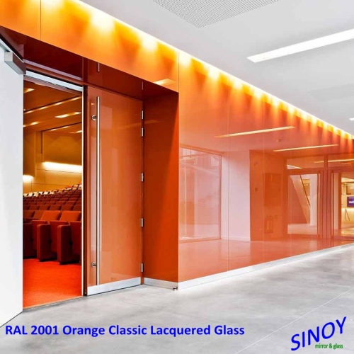 Decorative white painted glass Ral9010/Ral9003