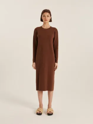 Breathable Long V-Neck Knitted Dress Autumn Sweaters