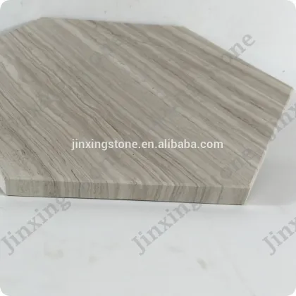 Ancient Wood Marble Serving Tray Hexagon Table Mat Natural Stone Cheese Plates