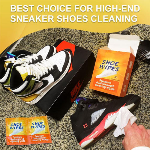Na-customize na Sports Shoe Wet Wipes na may Double Textured Dot Non-Woven Tela