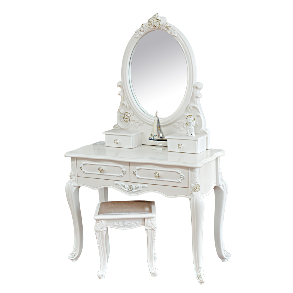 Commode en bois simple avec miroir