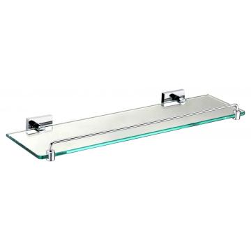 Stylish glass shelf with rail temper clear glass