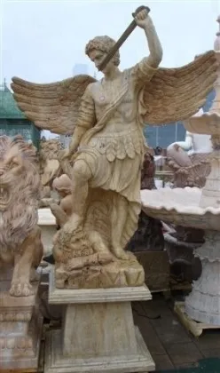archangel michael marble statue