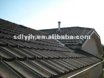 Ecological construction materials colored stone coated roofing tiles
