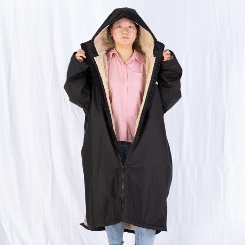 Black Grey waterproof dry changing robe outdoor jacket