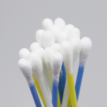 Double Tipped  Plastic Yellow White Cotton Swab