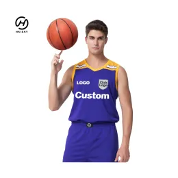 High Quality Design Color Blank Basketball Training Jerseys Sublimation Fabrics Men Reversible Basketball Uniform for Printing
