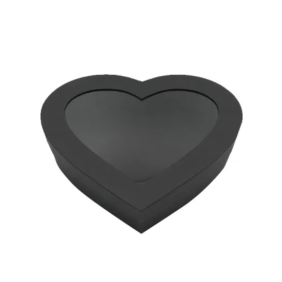 Cardboard Heart Shape Gift Box with Clear Window
