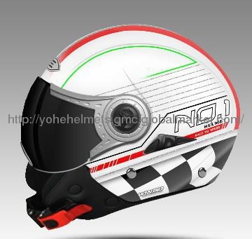 YOHE Open Face Helmet with Double Visor
