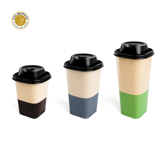 Customizable Double PE Coated Coffee Cup with Lid for Coffee, Milk Tea, Soy Milk - Disposable Paper Cup