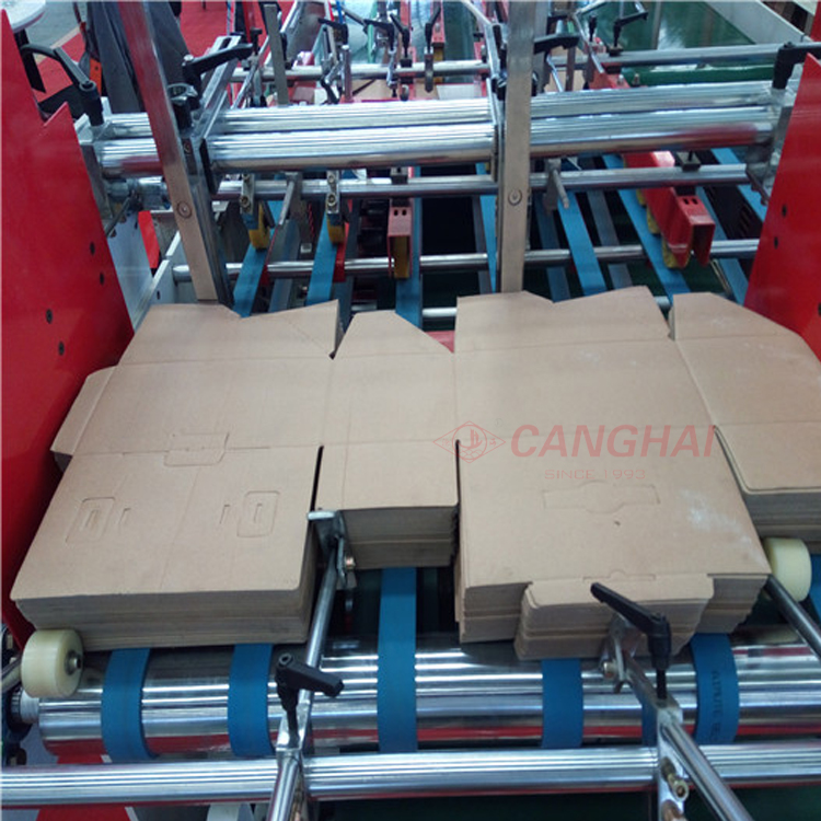 Manual carton box folding gluing lock machine