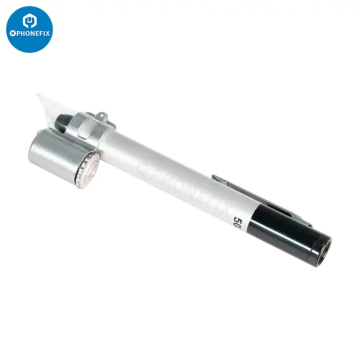 50X Pocket Pen Style Microscope Lighted Magnifying Glass and Reading Scales Handheld Portable Magnifier with LED Light for Readi