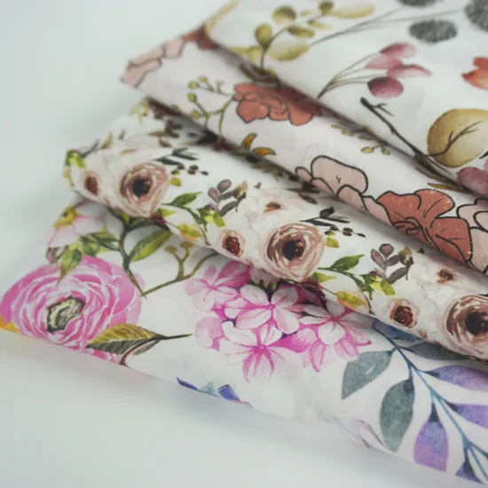 Low MOQ Floral Print 100% Cotton Poplin Fabric