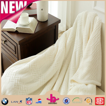 2014 new design of 100% acrylic knitted sofa throw or blanket