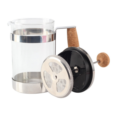 glass coffee french press with soft wood handle