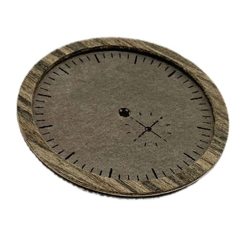 Quadrante di orologio misto in pietra e legno