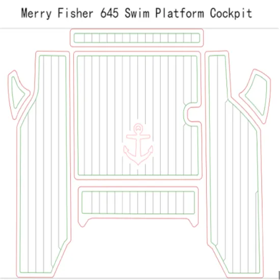 Merry Fisher 645 Swim Platform Cockpit Boat EVA Faux Teak Deck Floor Pad