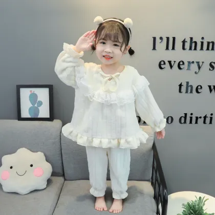 Autumn and Winter Flannel Pajamas for Baby Girls