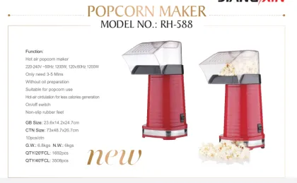 Multifunctional Nostalgia Hot Air Popcorn Maker - Mini Hot Sell Electric Popcorn Machine