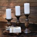 Rustic Pillar Candle Holder Set of 3