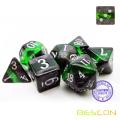 Bescon Mineral Rocks GEM VINES Juego de dados poliédrico D&amp;D de 7, juego de rol RPG Juego de dados 7pcs Juego de EMERALD