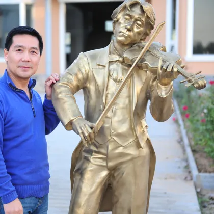 bronze foundry garden decoration bronze violin bronze sculpture