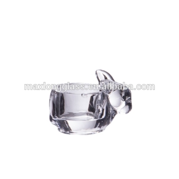 Clear Pressed Glass tealight holder in rabbit shape