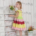 Cute Girls' Vintage  Rainbow Princess Cotton Linen Dress