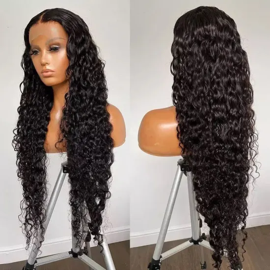 wholesale 30 32 Inch Water Wave Lace Front Wig Brazilian Lace Front Human Hair Wigs For Women 4x4 Frontal Closure Wig