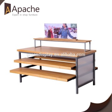 2015 hot sell wood Multilayer display shelf for retail shop