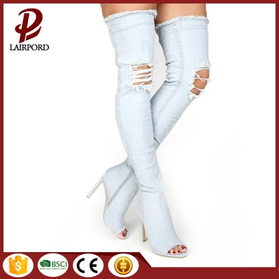 sexy Ladies cowboy over knee high sandals