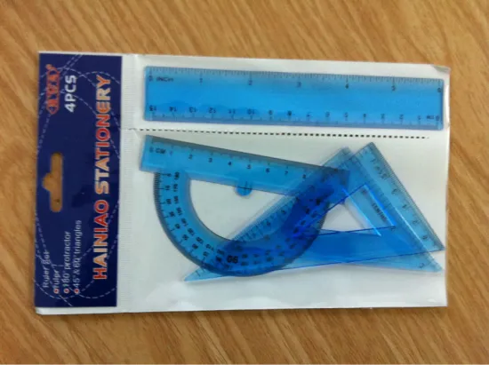 plastic ruler triangle protractor set
