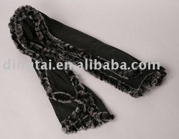 100% CASHMERE SCARF + REX FUR