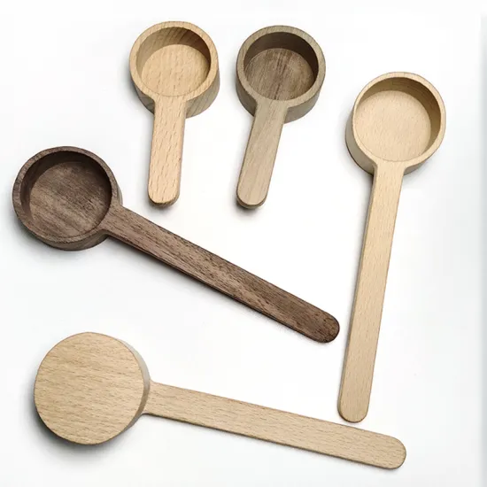 Wholesale Solid Wood Black Walnut Short-Handled Coffee Powder Spoon