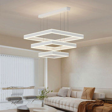 Modern Luxury Square Chandelier Lamp - Simple Pendant Ceiling Lights for Dining, Bedroom, Office
