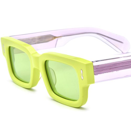 20226 Candy Color Square Acetate Polarized Sunglasses
