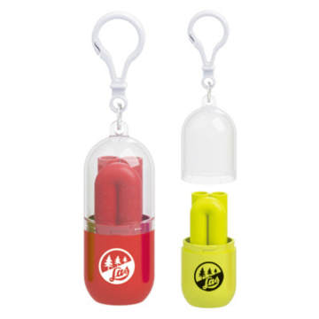 Pill Design Long Reusable Silicone Drinking Straw with Keyring