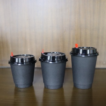 Copos Kraft de parede dupla de 8 onças e 80 mm com tampa