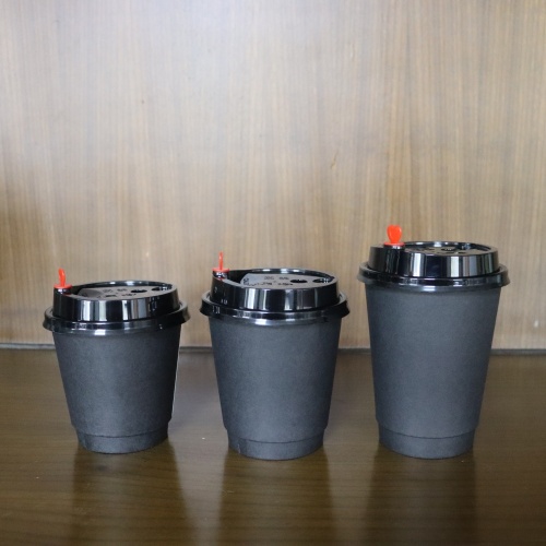 Copos Kraft de parede dupla de 8 onças e 80 mm com tampa