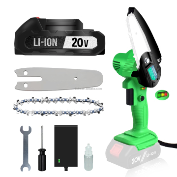 Cordless Mini Chainsaw 6-Inch with Dual Battery and Safety Lock
