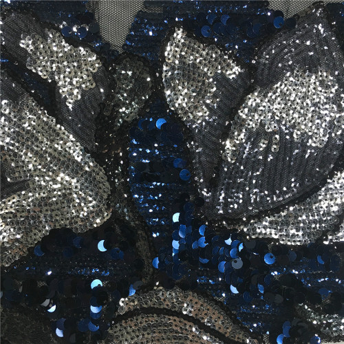 Amazing Sequin Flower Embroidery Fabric For Chrismas