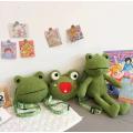 Plush frog shoulder bag crossbody bag storage bag