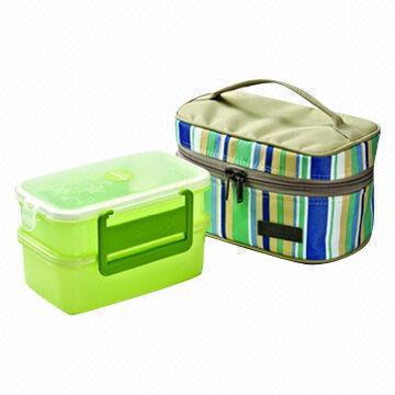 Double Lunch Boxes with Bag, Ideal for Picnic and Traveling, Two Colors Available