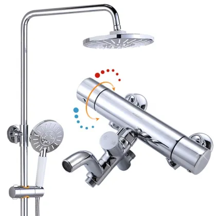 YOROOW 304 Stainless Steel Shower Set with Bidet Sprayer and Constant Temperature Faucet
