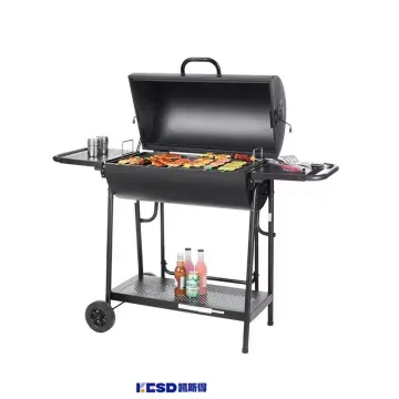 Outdoor Portable Oil Drum Grill Barrel BBQ Grill Easy Assemble Charcoal Barbecue Grill Garden Party